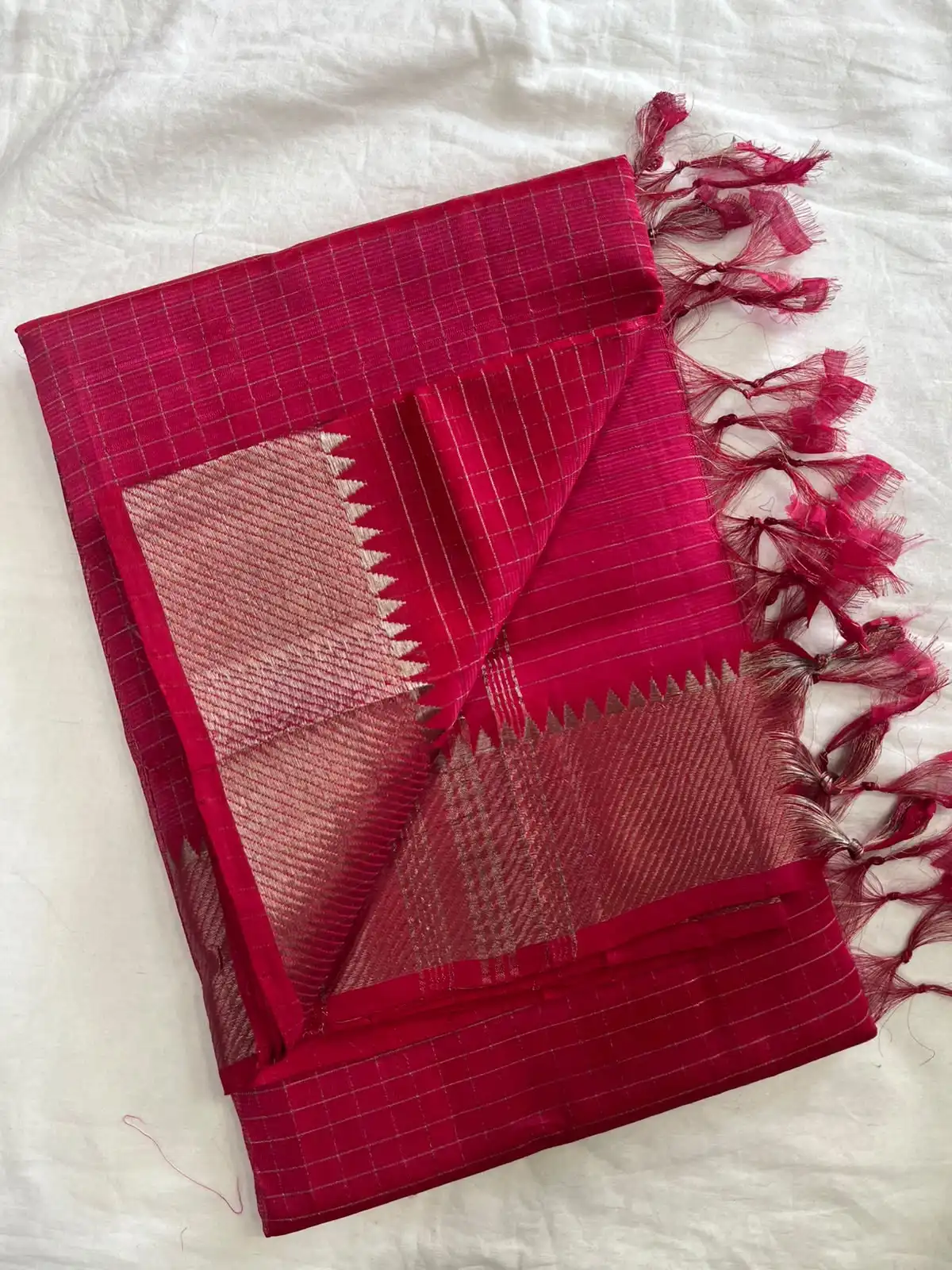 Mangalagiri handloom pattu by cotton silk saree